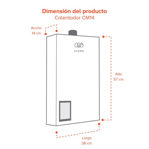 Calentador Instantáneo Modulante Avera 14 Lt Cm14Lp
