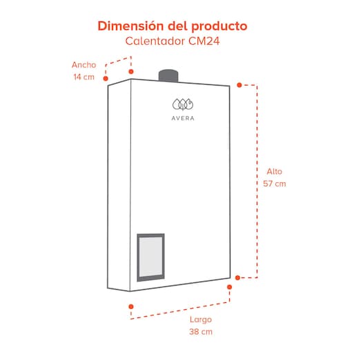 Calentador Instantáneo Modulante Avera 24 Lt Cm24Nat