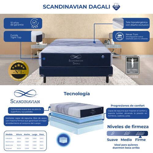 Colchón Individual Dagali Scandinavian Spring Air