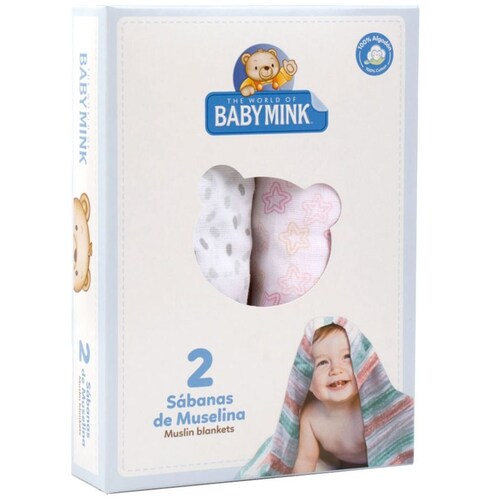 Set 2 Pack Sábanas de Muselina Baby Mink