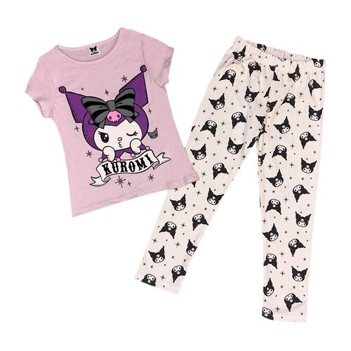 Pijama Playera y Pantalón Kuromi Hello Kitty para Niña