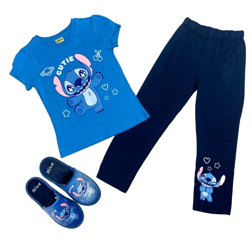 Pijama Playera y Pantalón Stitch Disney para Niña