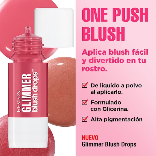 Rubor Líquido Glimmer Blush Drops Pink It Over Revlon