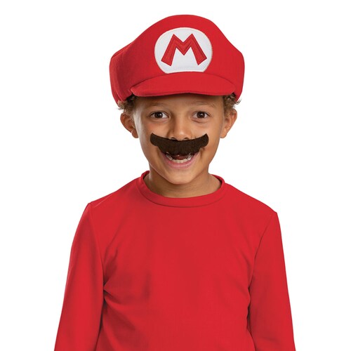 Kit de Sombrero de Mario con Bigote Unitalla Disguise