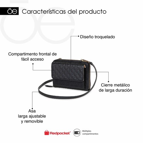 Billetera Hibrida Cloe Gris para Mujer