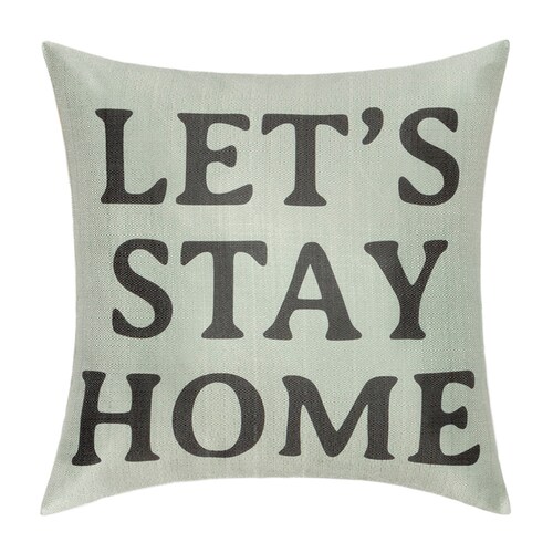 Home Nature Cojín "let´s Stay Home"  Color Musgo 100% Poliéster