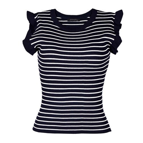 Playera Estampado a Rayas Philosophy para Mujer Junior