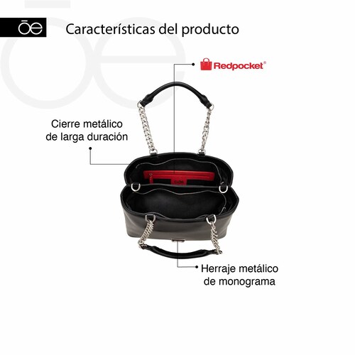 Bolso Satchel Cloe Negro para Mujer