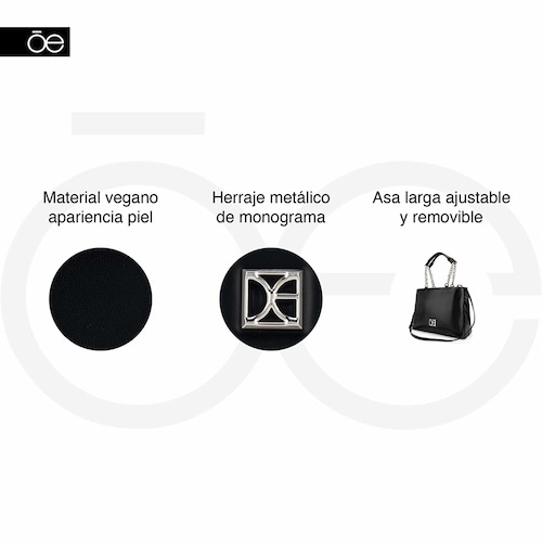 Bolso Satchel Cloe Negro para Mujer