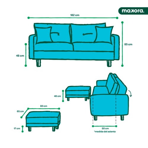Sala Modular Calatrava Azul Makora