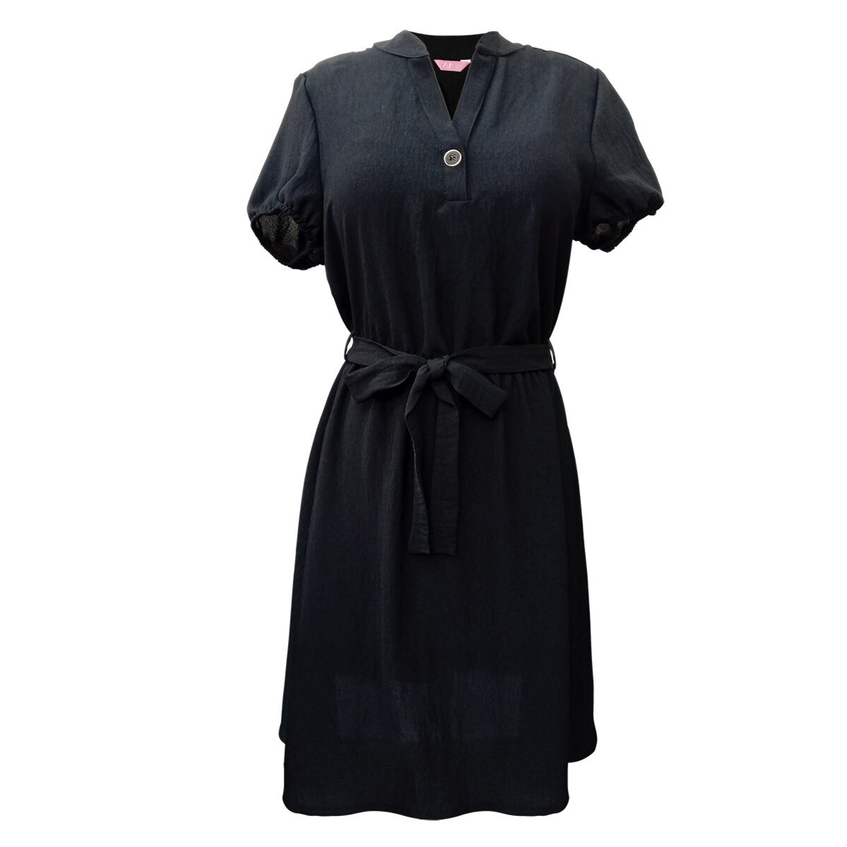 Vestido Cuello Mao Tencel
