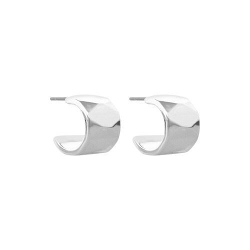 Aretes Circular Tipo Huggies Plateados Napier para Mujer