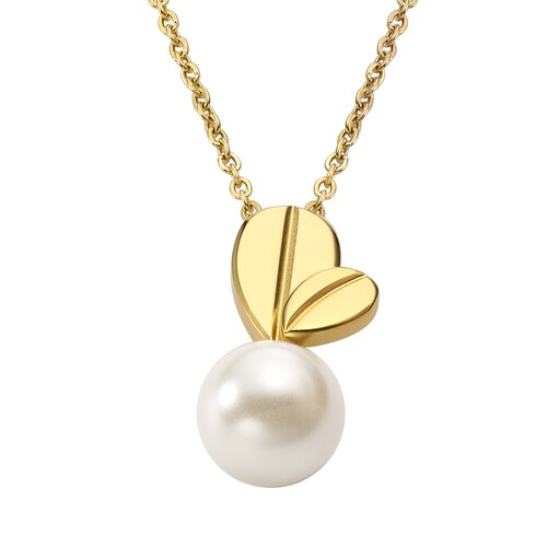 Collar con Dije de Perla Dorado Enso para Mujer