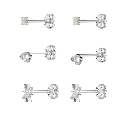 Set de Aretes de Plata .925 Cosmos Enso para Mujer