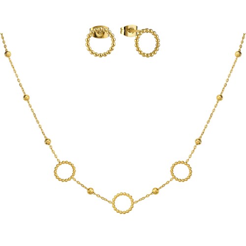 Set Collar Aretes Dorado Enso para Mujer
