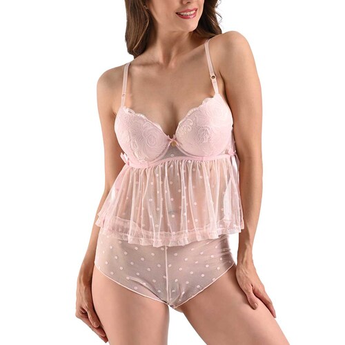 Set Brasier Daisy Fuentes Peto Largo y Short para Mujer