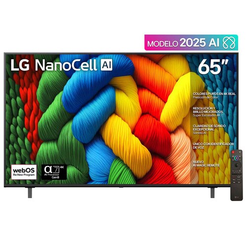 Pantalla 65 Pulgadas LG Nanocell Ai Nano80 4K Smart Tv