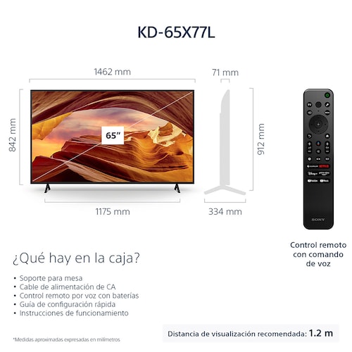 Pantalla 65 Pulgadas Sony 4K Google Tv Kd-65X77L
