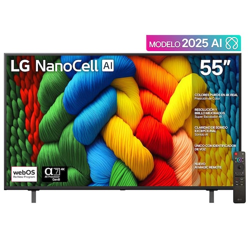 Pantalla LG 55 Pulgadas 4K Smart Tv Nanocell Ai Nano80