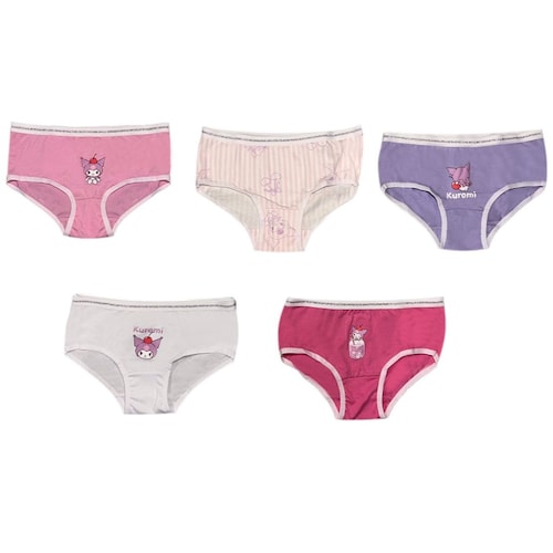 5 Pack Calzones de Kuromi Hello Kitty para Niña