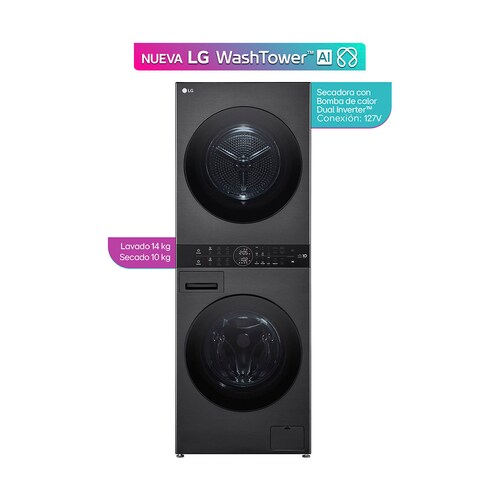 Torre de Lavado Inverter 14 Kg Platinum Lg Wk14