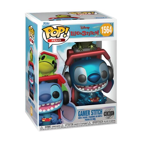 Funko Pop Plus Movies: Disney Lilo y Stitch - Gamer Stitch Metalico