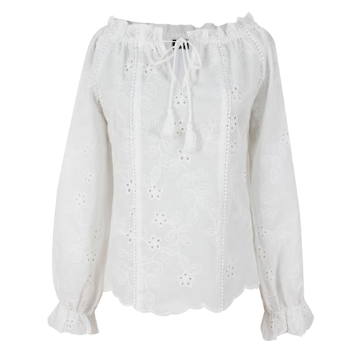 Blusa off Shoulder Manga Poeta Basel para Mujer