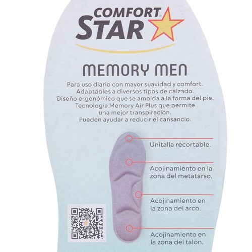 Plantilla Memory para Hombre Comfort Star
