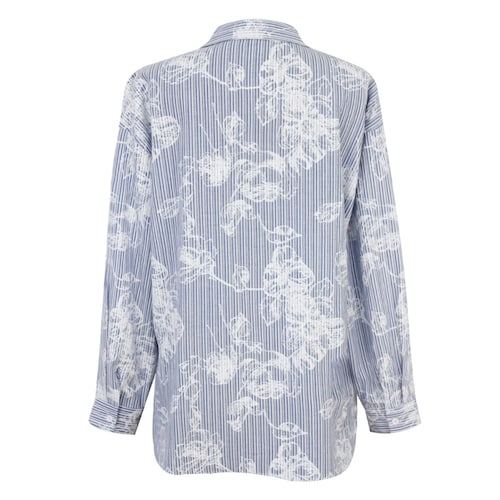 Blusa Camisera a Rayas con Flores Basel para Mujer