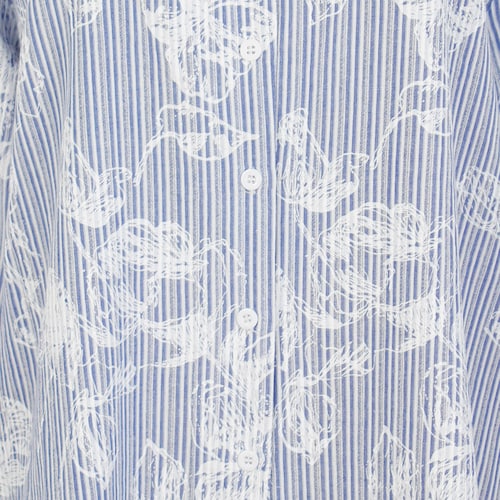 Blusa Camisera a Rayas con Flores Basel para Mujer