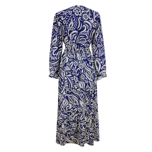 Vestido Largo Estampado Damasco Basel para Mujer
