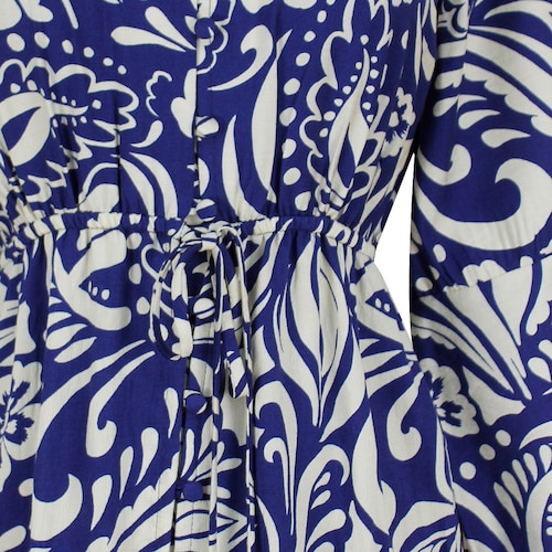 Vestido Largo Estampado Damasco Basel para Mujer