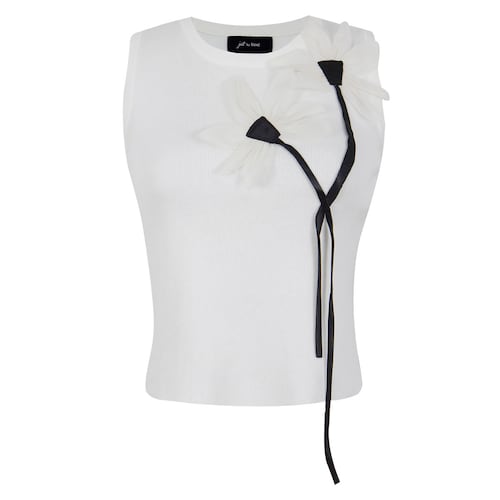 Blusa de Punto Aplicación Flor Just By Basel para Mujer Petite