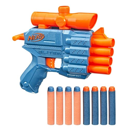 Nerf Elite 2.0 Lanzador de Dardos Prospect Qs-4 8 Dardos