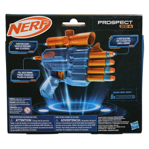 Nerf Elite 2.0 Lanzador de Dardos Prospect Qs-4 8 Dardos