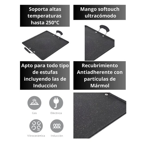 Comal Cuadrado para Inducción 33 X 34 Cm Hsm