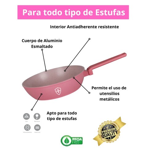 Batería Rosa de Cocina 10 Piezas Hsm