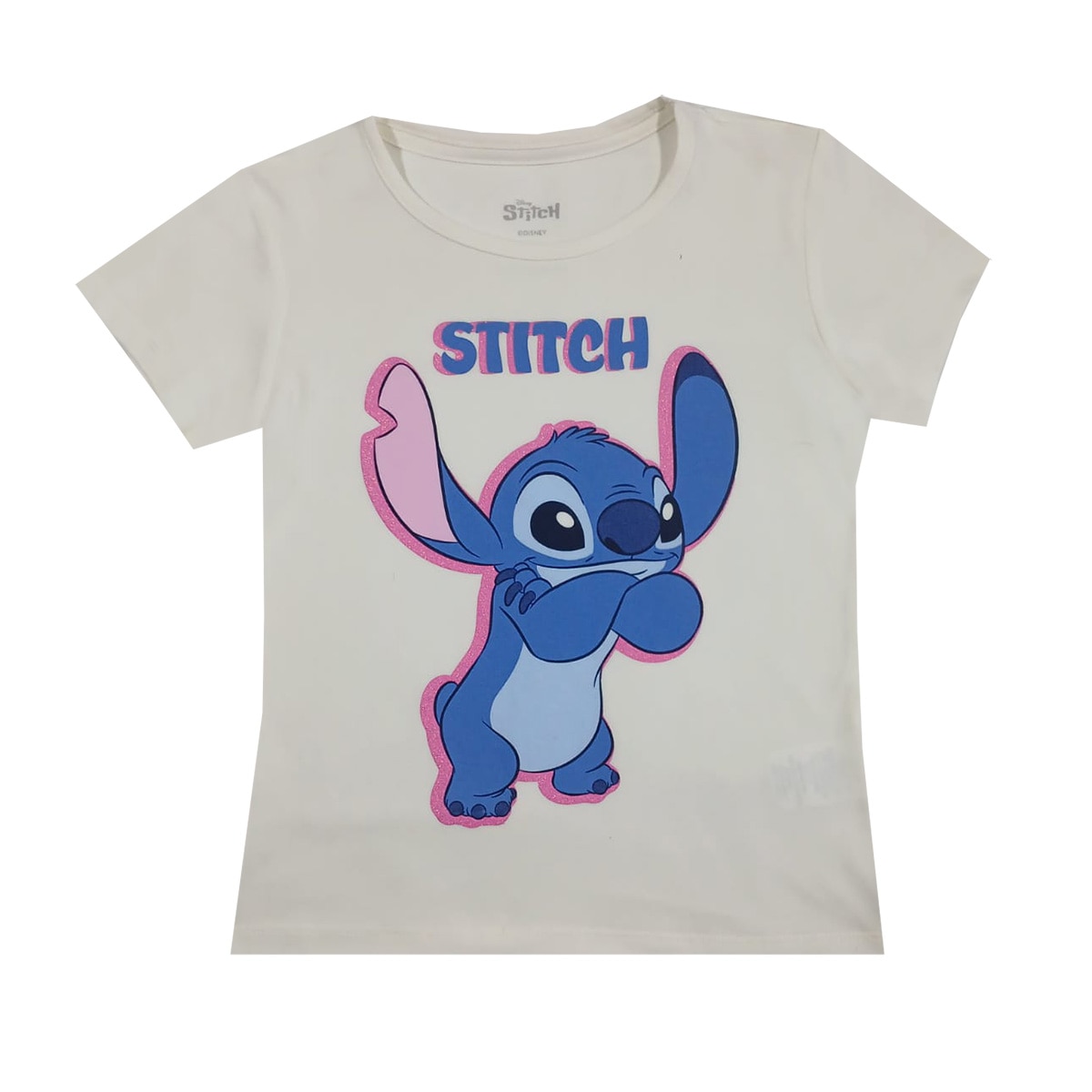 Playera Disney Stitch Manga Corta para Niña