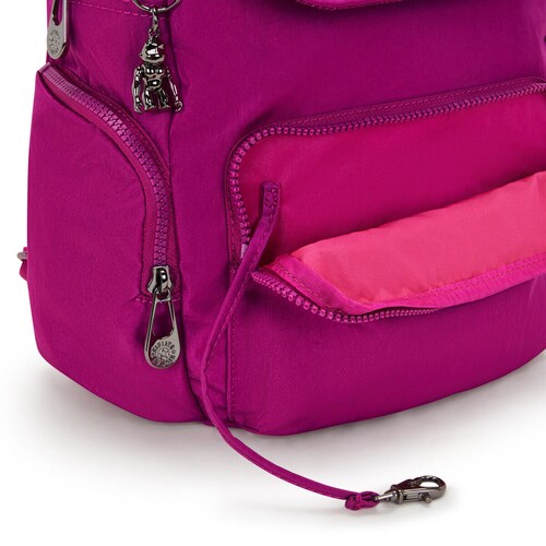 Mochila City Zip S Fuchsia Night Kipling para Mujer