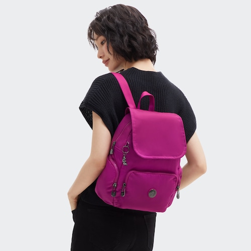 Mochila City Zip S Fuchsia Night Kipling para Mujer