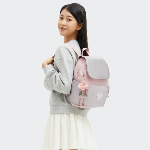 Mochila City Zip S Pink Shine Bl Kipling para Mujer