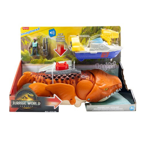 Imaginext Jurassic World Rebirth Mosasaurus Caza Y Muerde