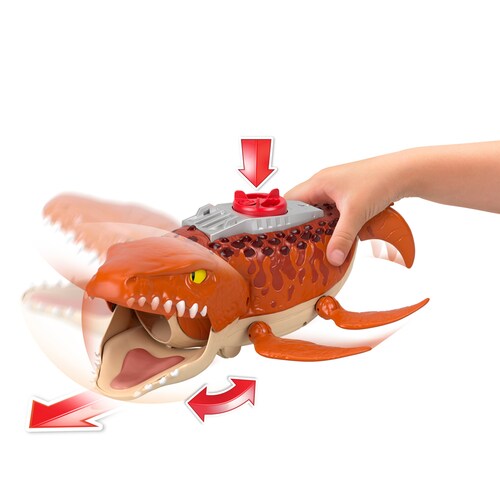 Imaginext Jurassic World Rebirth Mosasaurus Caza Y Muerde