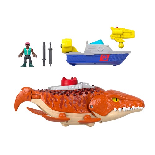 Imaginext Jurassic World Rebirth Mosasaurus Caza Y Muerde