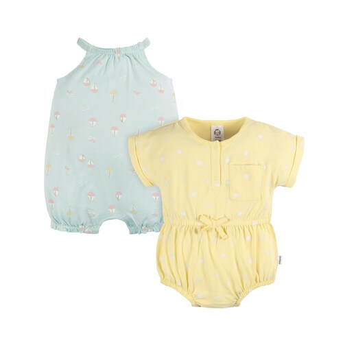 Romper Light Blue Yellow Gerber para Bebé Niña