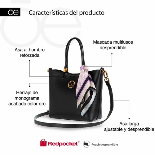 Bolso Tote Cloe Negro para Mujer