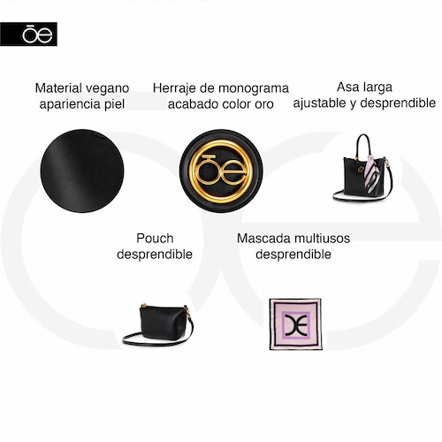 Bolso Tote Cloe Negro para Mujer