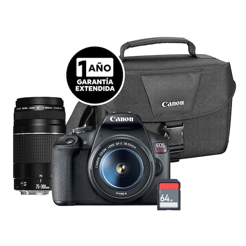 Cámara Canon Eos Rebel T7 Doble Lente Mochila Tarjeta Sd