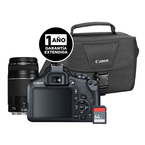 Cámara Canon Eos Rebel T7 Doble Lente Mochila Tarjeta Sd