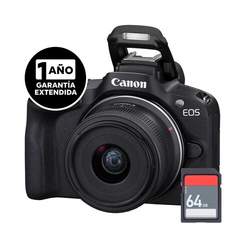 Cámara Canon Eos R50 Lente 18-45 Tarjeta Sd 64 Gb